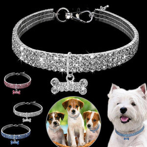 Bling Rhinestone Dog Collar – Crystal Collar for Small & Medium Dogs or Cats