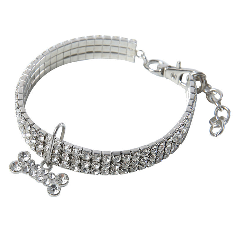 Bling Rhinestone Dog Collar – Crystal Collar for Small & Medium Dogs or Cats