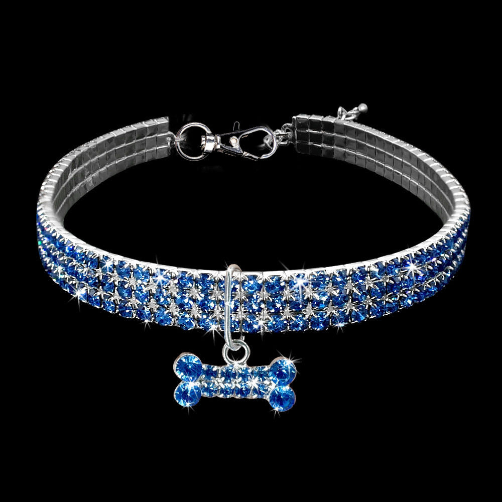 Bling Rhinestone Dog Collar – Crystal Collar for Small & Medium Dogs or Cats