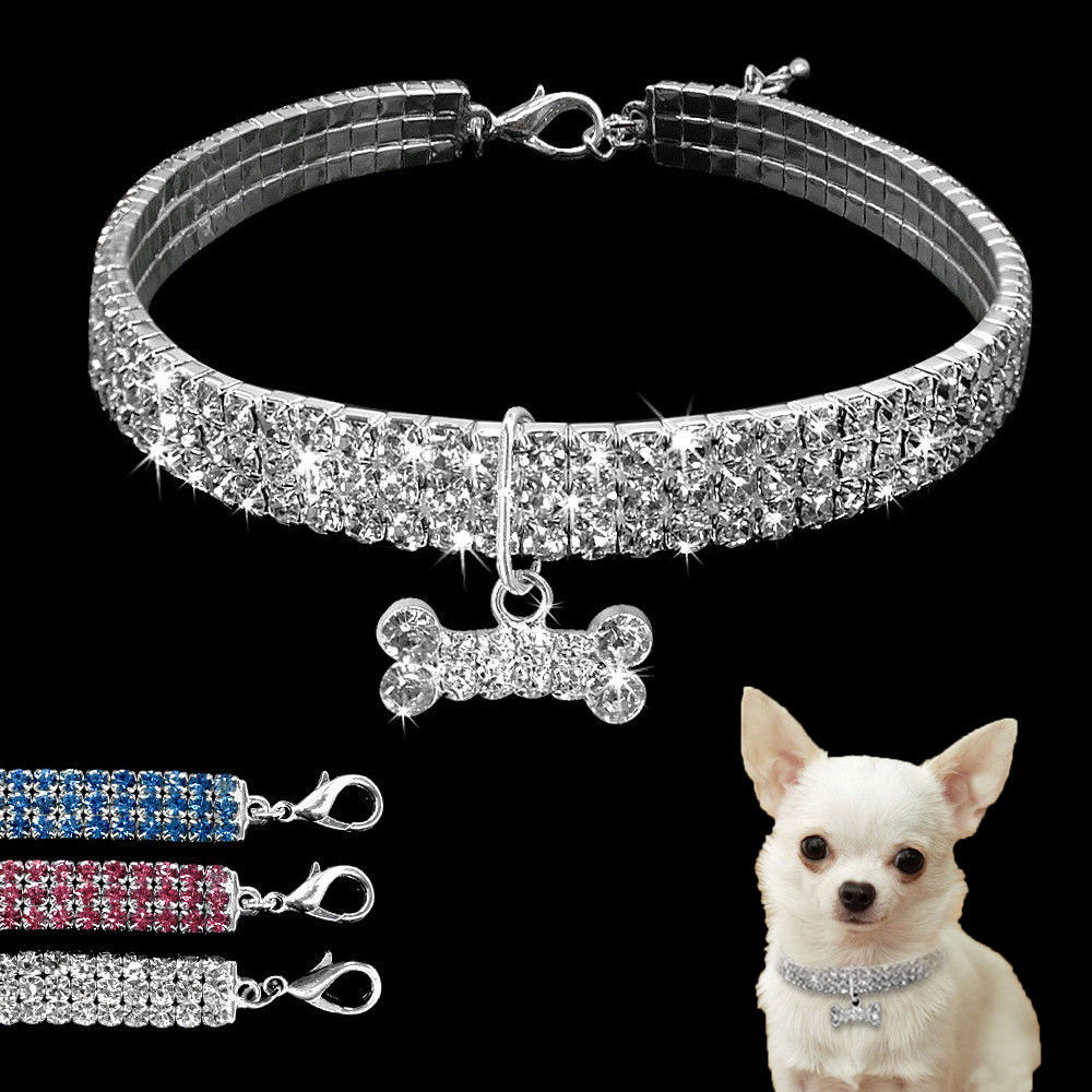 Bling Rhinestone Dog Collar – Crystal Collar for Small & Medium Dogs or Cats