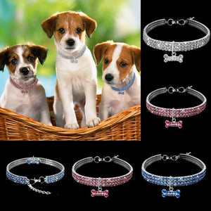 Bling Rhinestone Dog Collar – Crystal Collar for Small & Medium Dogs or Cats